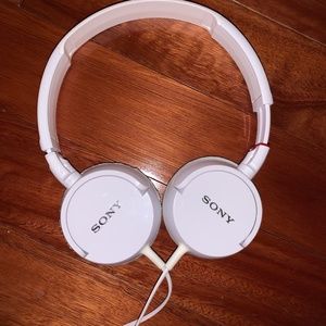 SONY headphones White with red accent